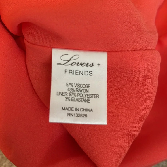Lovers & Friends Reese Romper in Coral Reef Orange Size S - Picture 12 of 13